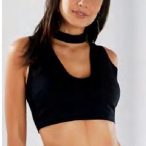 Stefano Di Roma Black Sleeveless Crop Top M